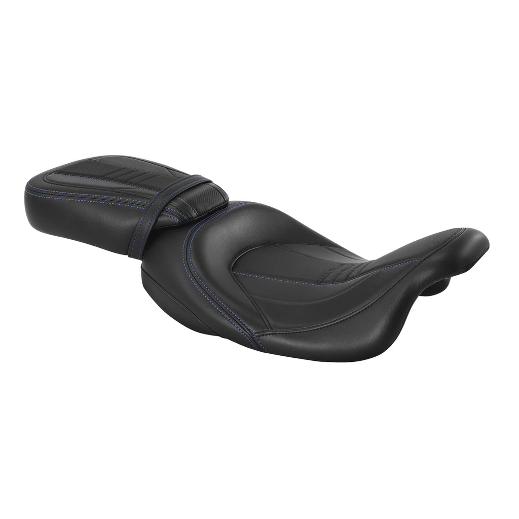 Driver & Passenger Seats for Harley CVO Road Street Glide (2009–2023) Black Blue