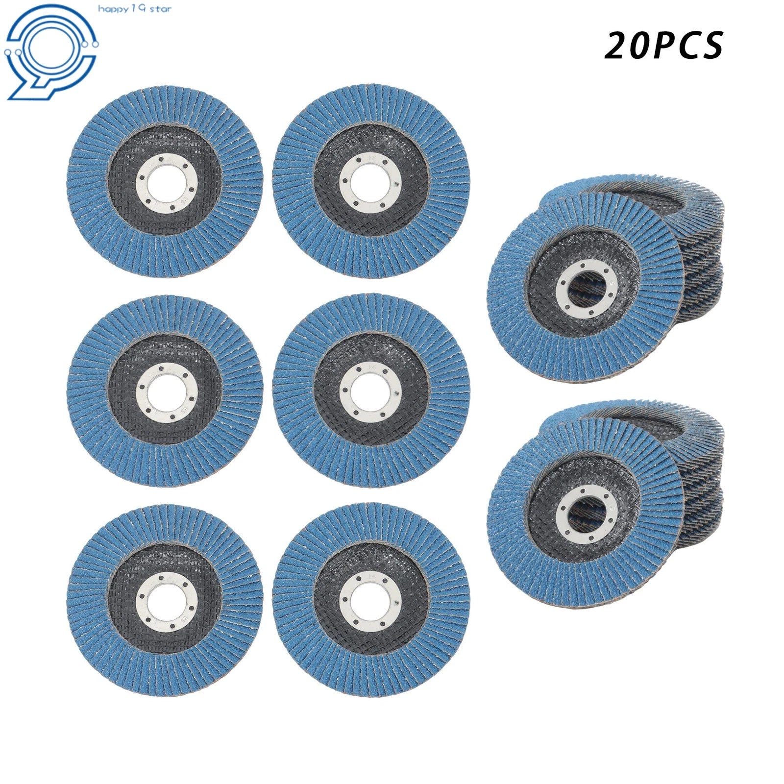 20 Pcs Flap Wheels 4-1/2 Inch x 7/8 Inch 60 Grit for Angle Grinder