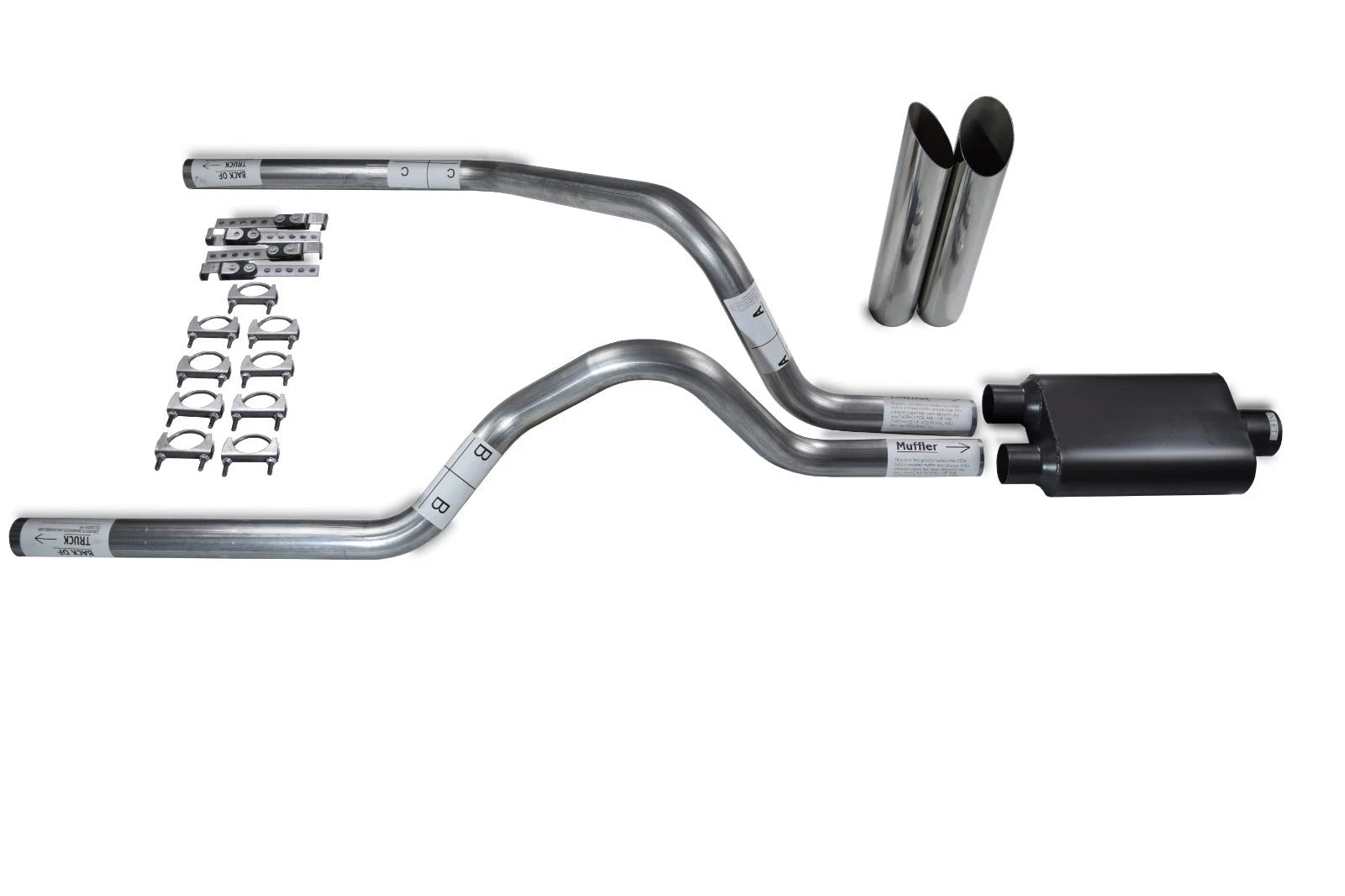 Dual Exhaust Kit for Dodge Dakota (1997–2005) - 2.5" with Slash Tips