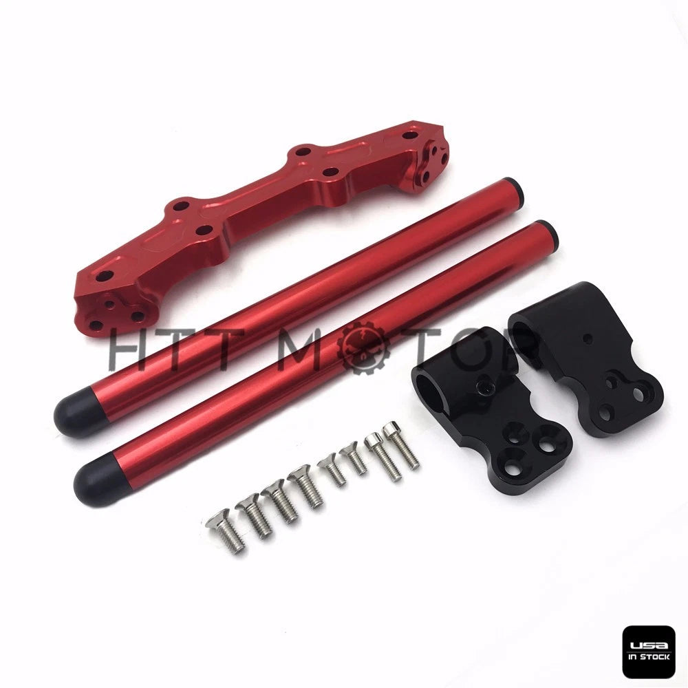 Clip-On Adapter Plate & Handlebars Set for Yamaha MT-07 FZ-07 (2014–2017) Red