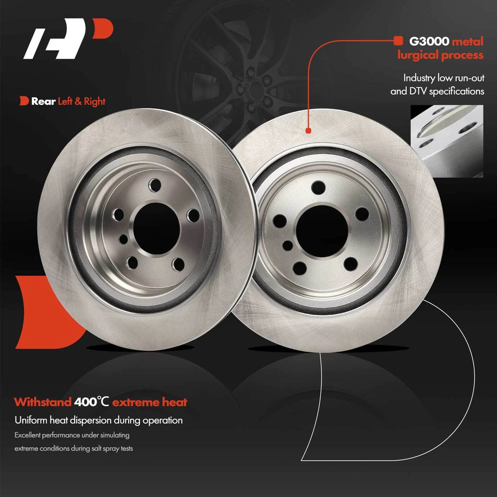 Set of 2 Rear Disc Brake Rotors & Ceramic Pads for BMW X1 X2 (2016–2022)
