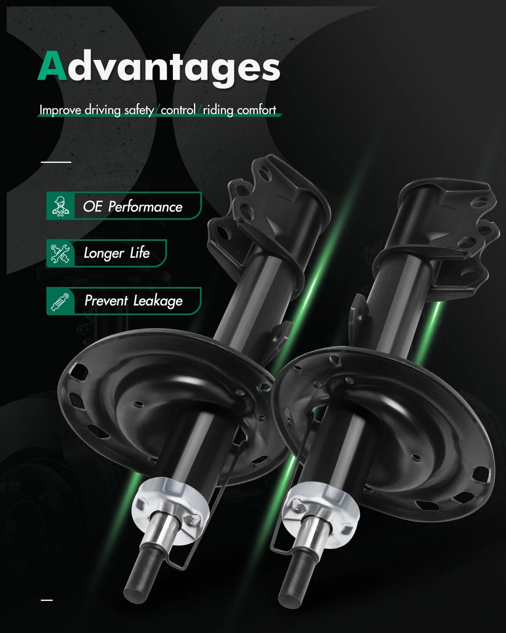 Rear Set Shocks Struts for Toyota Highlander (2008–2013), Venza (2013–2016)