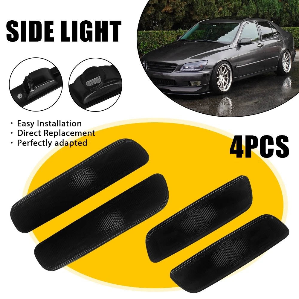 Set of 4 Front & Rear Bumper Side Marker Signal Lights for Lexus IS300 (2000–2005)