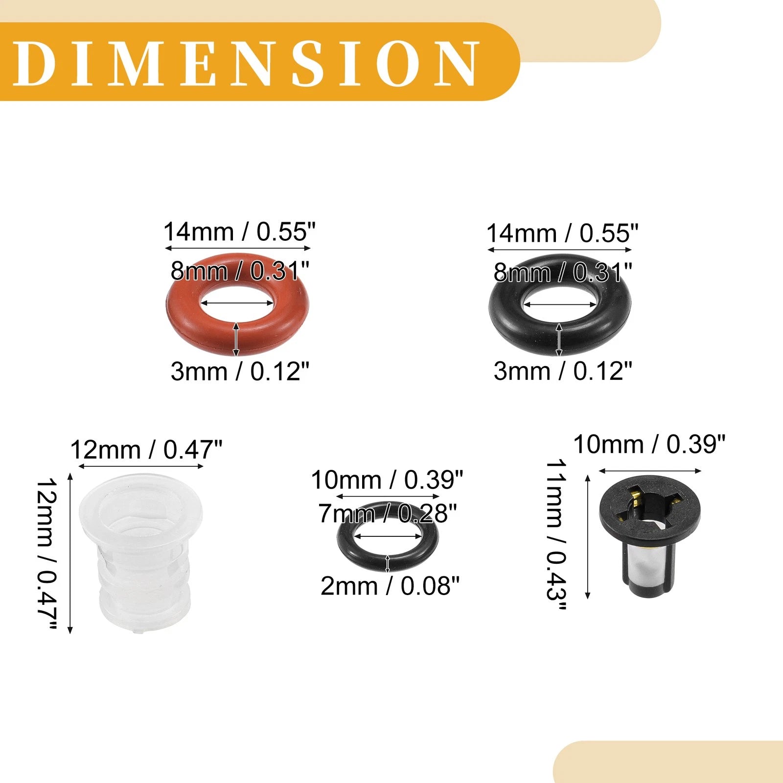 Fuel Injector Seal O Ring for Honda Civic CRV (KEIHIN, NBR Rubber)