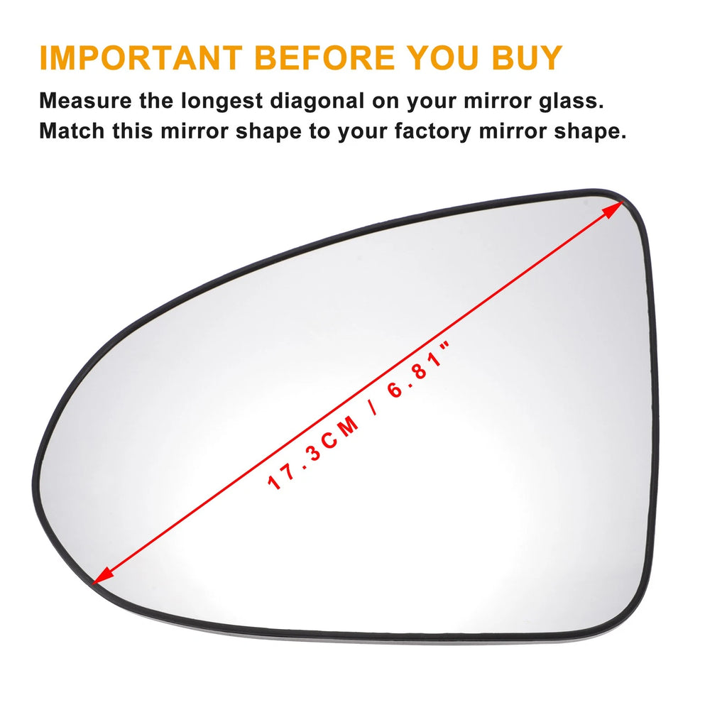 Left Side White Mirror Glass for Hyundai Sonata (2020–2022)