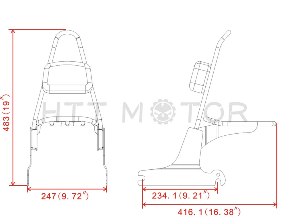Sissybar Backrest Luggage Rack for Harley Softail (2006–2017) FLSTN