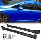 Mugen RR Style Side Skirts for Honda Civic Sedan (2006–2011) ABS Black