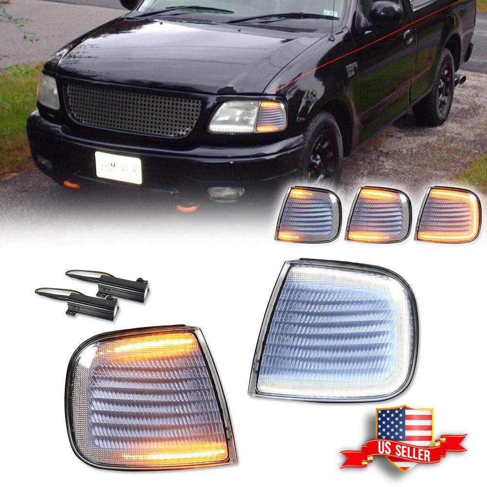 LED Front Switchback Parking DRL Turn Signal Lights for Ford F-Series