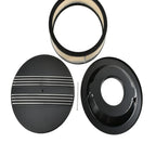 Set of 2 Oval Half Finned Aluminum Air Cleaners for Chevy Ford Mopar (14")