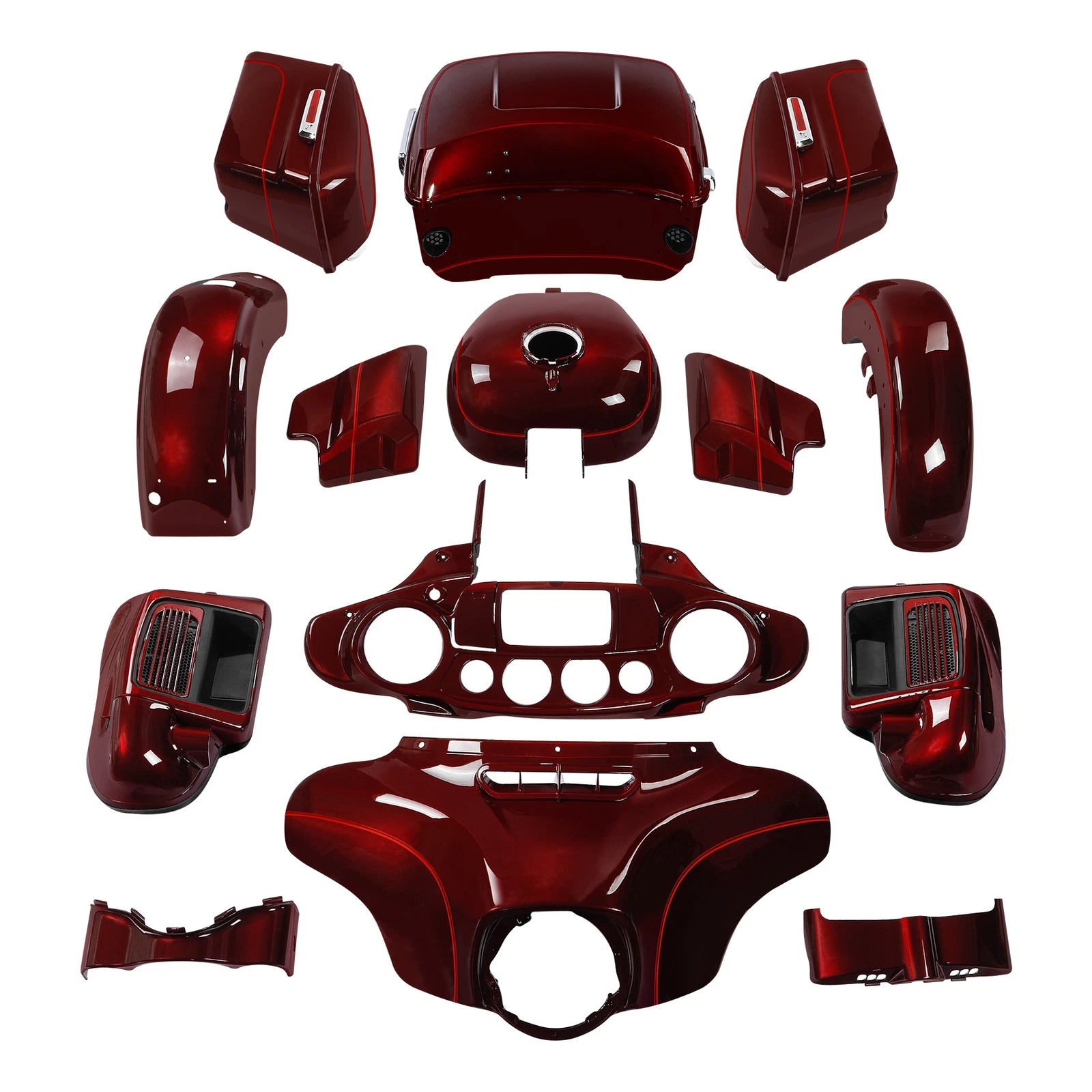 Fairings Bodywork Kit for Harley Ultra Limited (2014–2024) Mysterious Red Sunglo