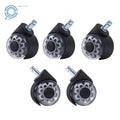 Set of 5 Replacement 2" Heavy Duty Office Chair Casters Rubber Wheels