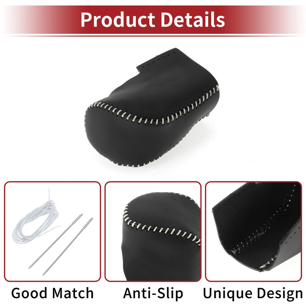 1 Pcs Gear Shift Knob Cover for Honda HR-V (2023–2024) Black Grey Faux Leather