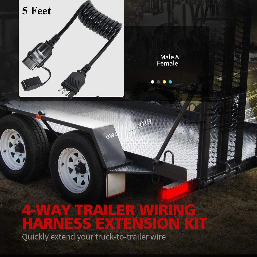 4-Way Trailer Light Extension Wire Connector for Universal Applications (N/A)