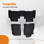 All-Weather TPE Floor Mat for Audi Q3 (2019–2025) Black Waterproof