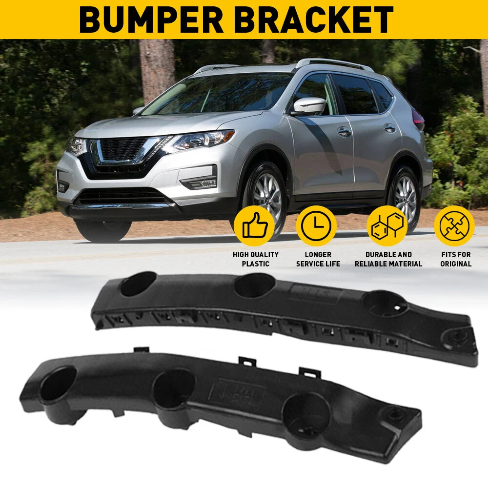 Set of 2 Front Bumper Support Retainer Brackets for Nissan Rogue (2014-2019)