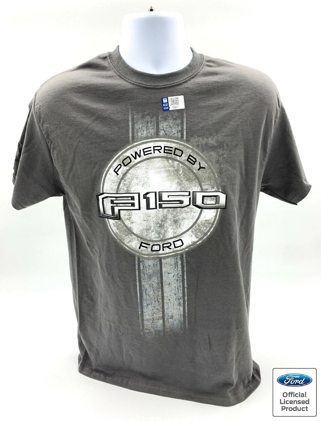 Ford F-150 T-Shirt Charcoal Powered By Ford Script Stripe Logo (2004–2020)