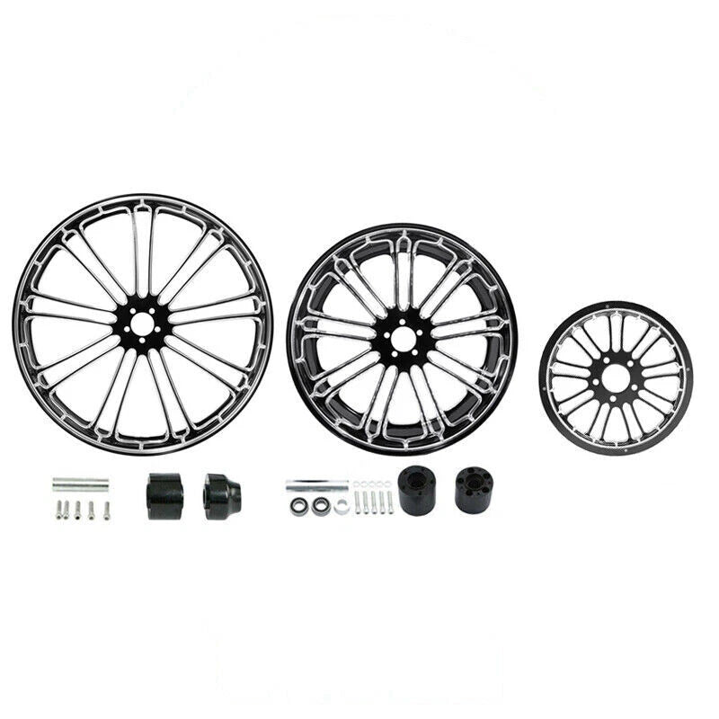 30" Front 18" Rear Wheel Rim Single Hub Belt Pulley for Harley Road Glide (2009–2023)
