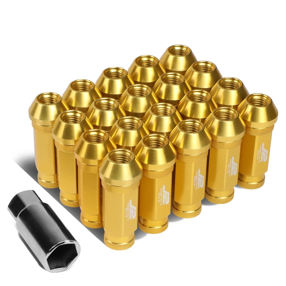 20Pcs J2 7075 Forged Aluminum M12X1.5 Open-End Lug Nut Set w/Adapter for