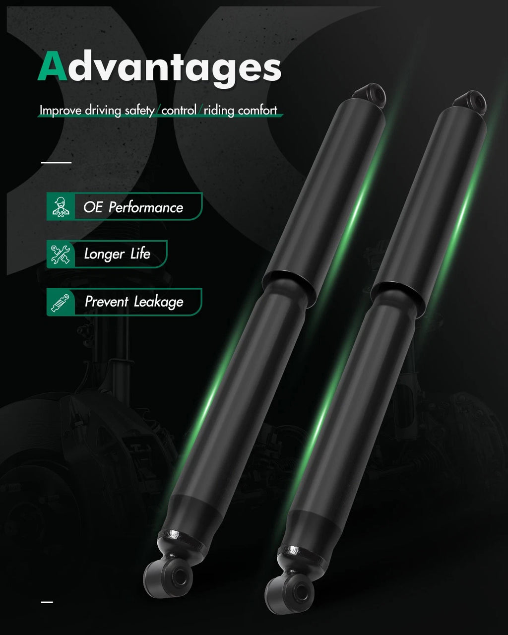 Set of 2 Rear Shocks for Ford F-250 F-350 Super Duty (2005–2016)