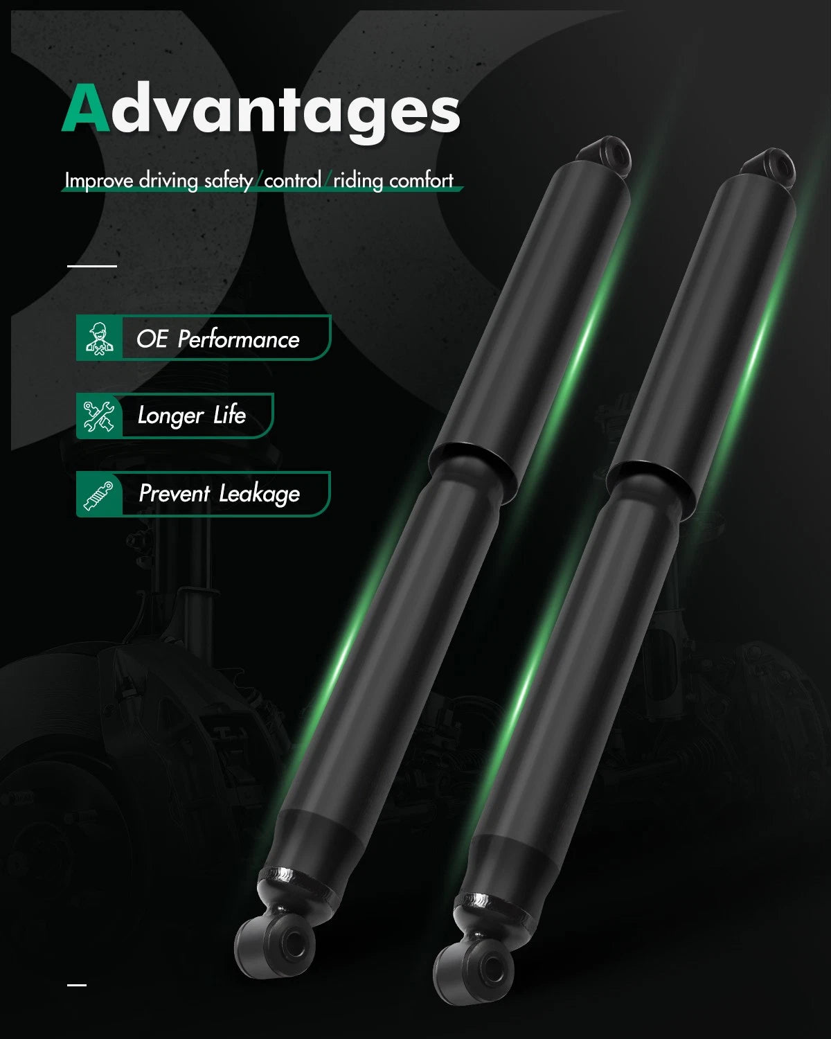 Set of 2 Rear Shocks for Ford F-250 F-350 Super Duty (2005–2016)