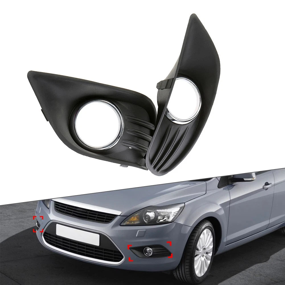 Set of 2 Front Bumper Fog Light Grille Covers for Ford Focus (2009–2011)