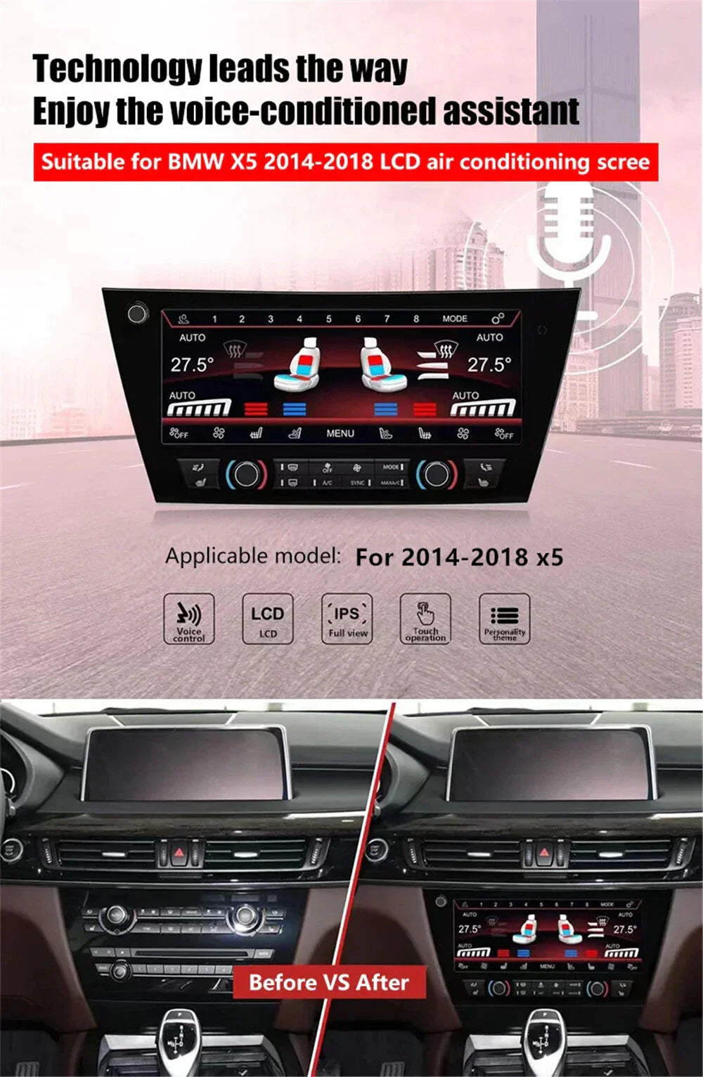A/C Touch Screen Control System for BMW X5 F15 (2014-2018) 10.25''
