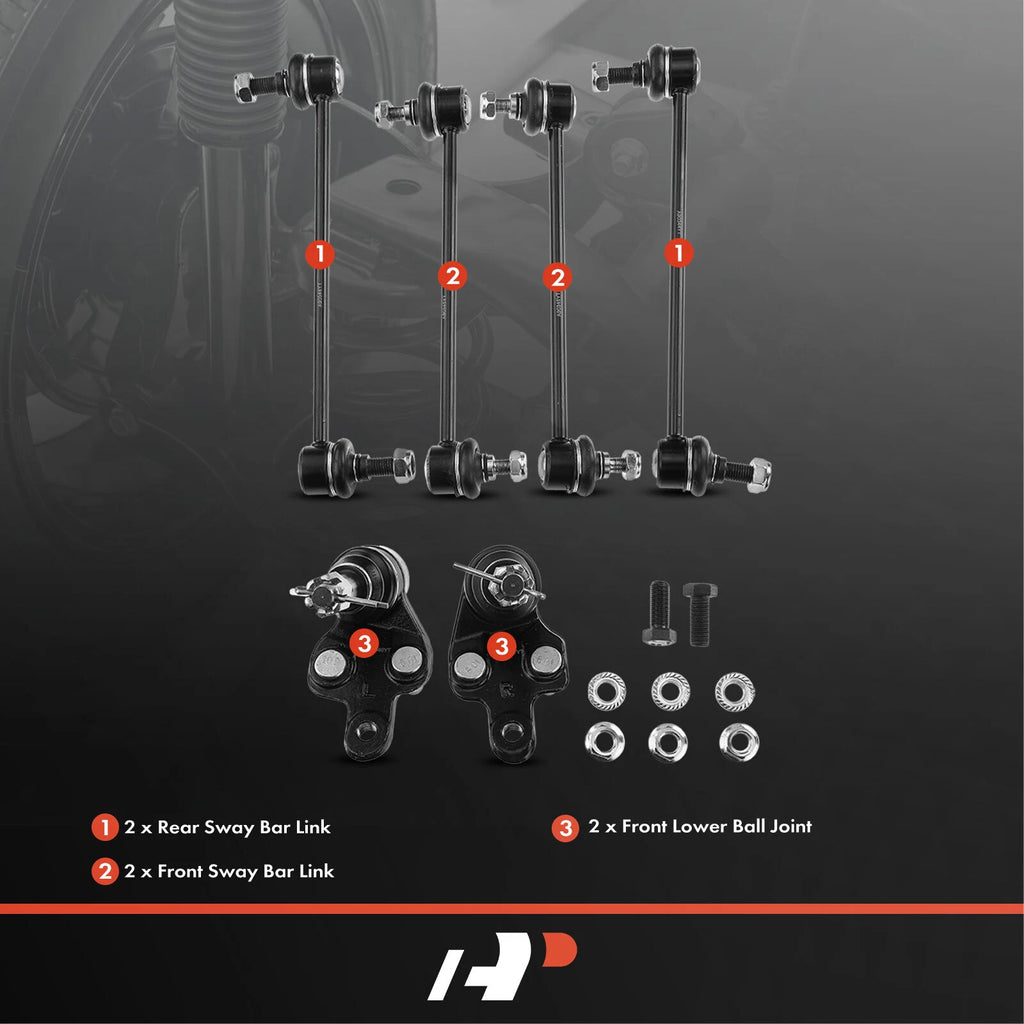 Front & Rear Sway Bar Link & Ball Joint for Toyota Camry (2002–2006)