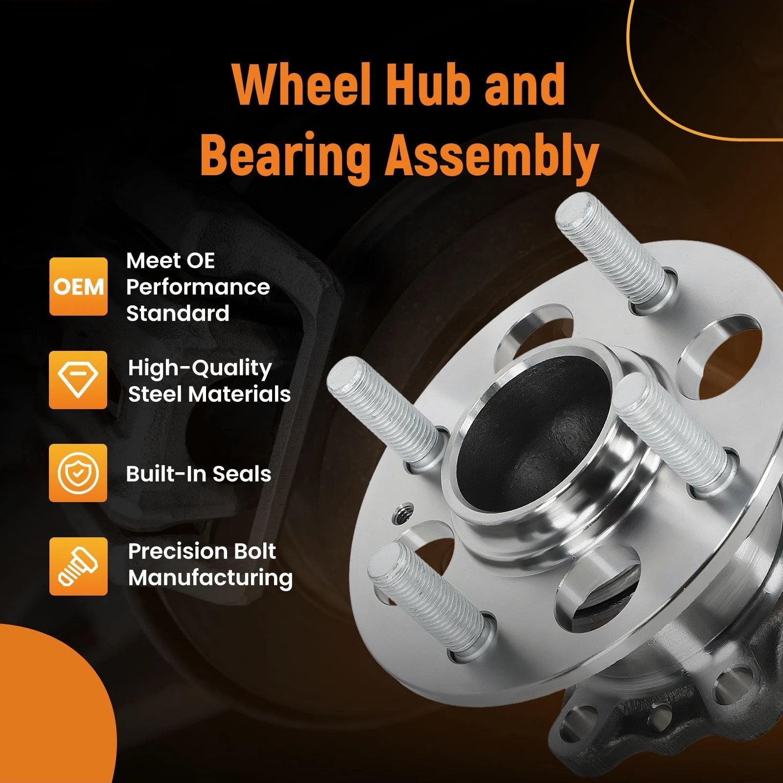 Rear Wheel Bearing Hub for Hyundai Accent/Kia Rio (2012–2017)