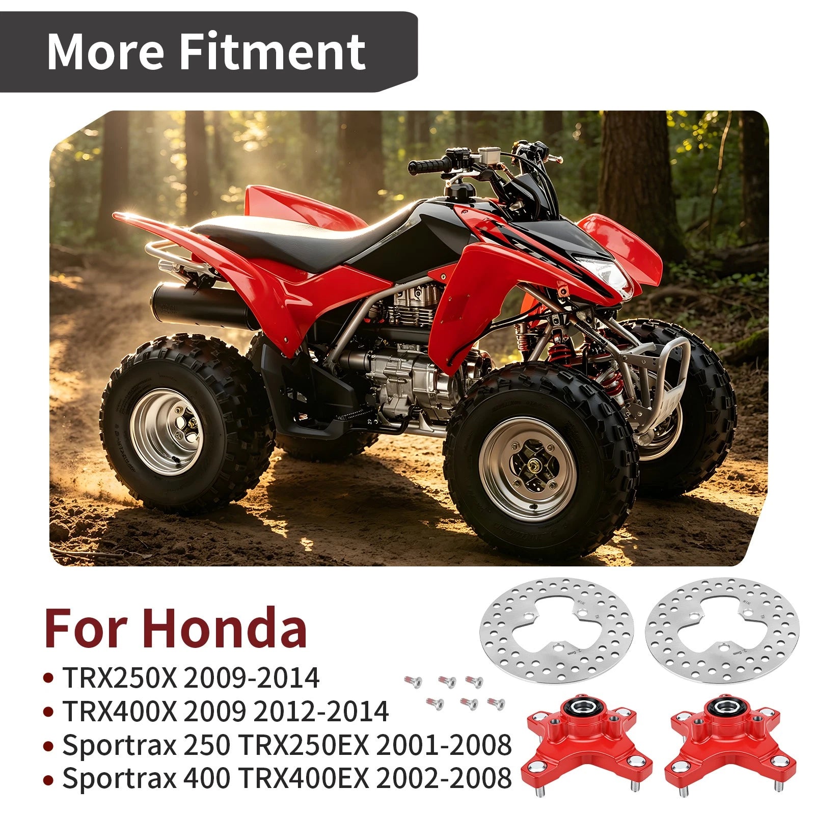 Front Wheel Hubs & Brake Discs for Honda Sportrax 400 TRX400EX (2002–2008)