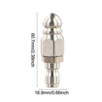 Quick Connect High Pressure Sewer Jet Nozzle for Drain Pipes (Stainless Steel)