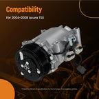 AC Air Conditioning Compressor for Acura TSX (2004–2008) HS-110R 7-Groove