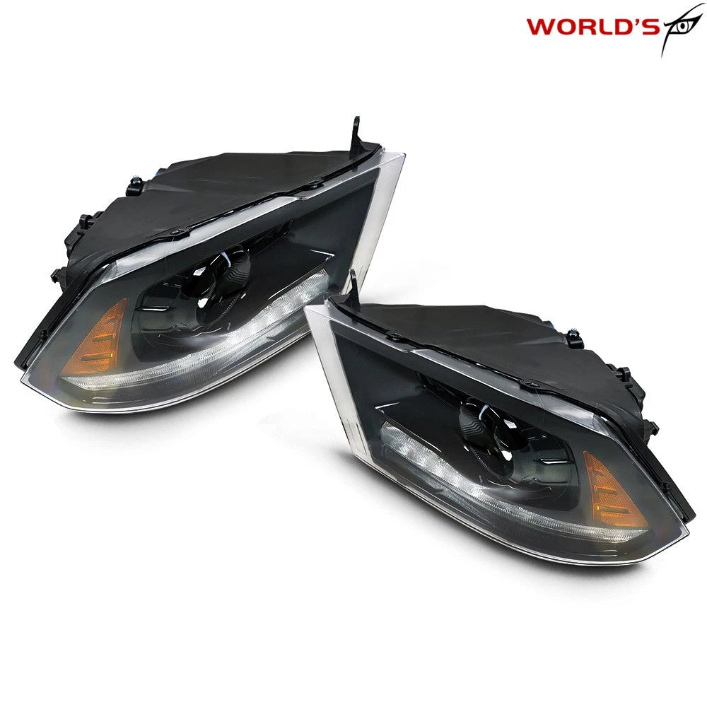 Black Projector Headlights with LED DRL for Dodge Ram 1500 2500 3500 (2013–2018)