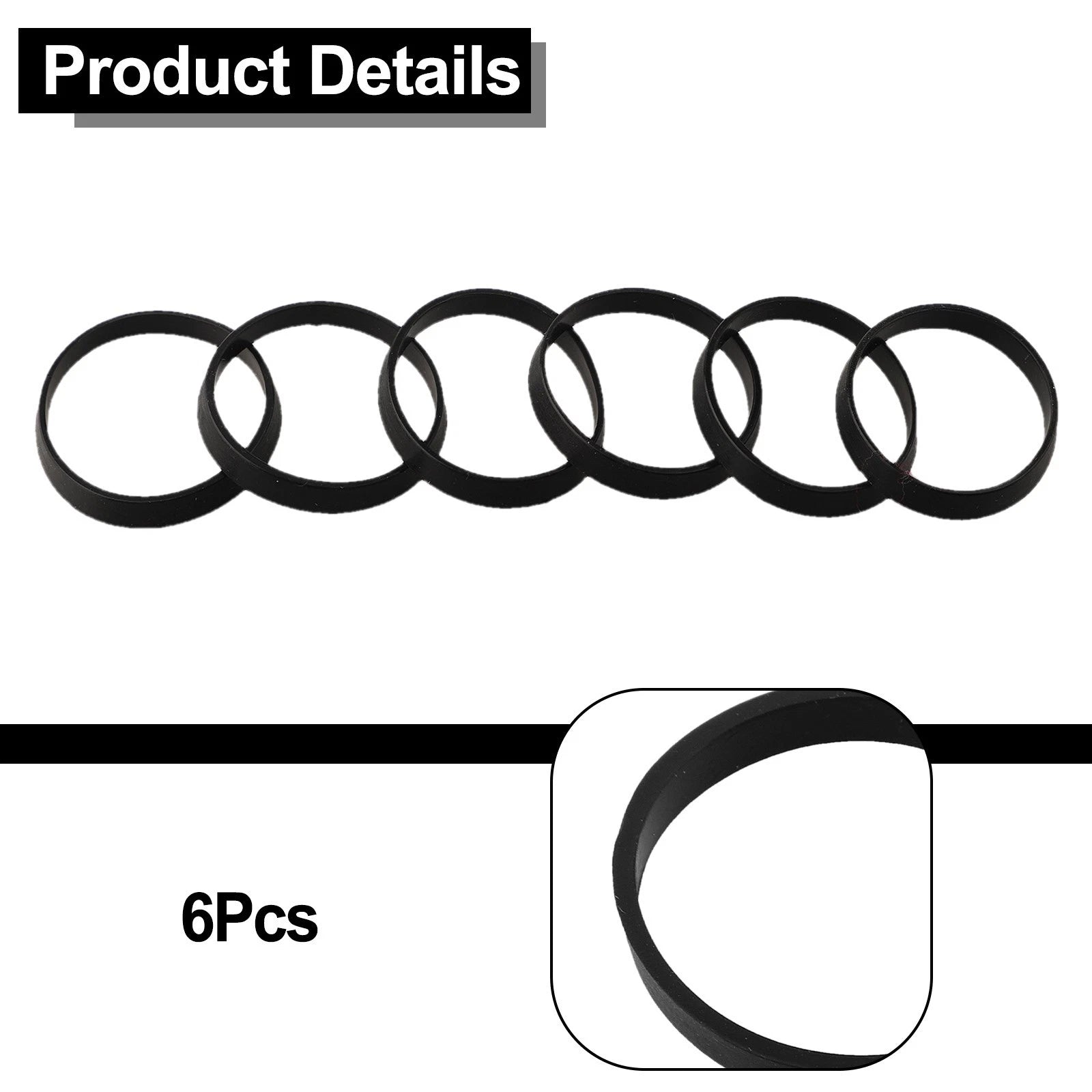 Set of 6 Rubber Washers for Plumbing Sink Pipe Fittings (40mm)