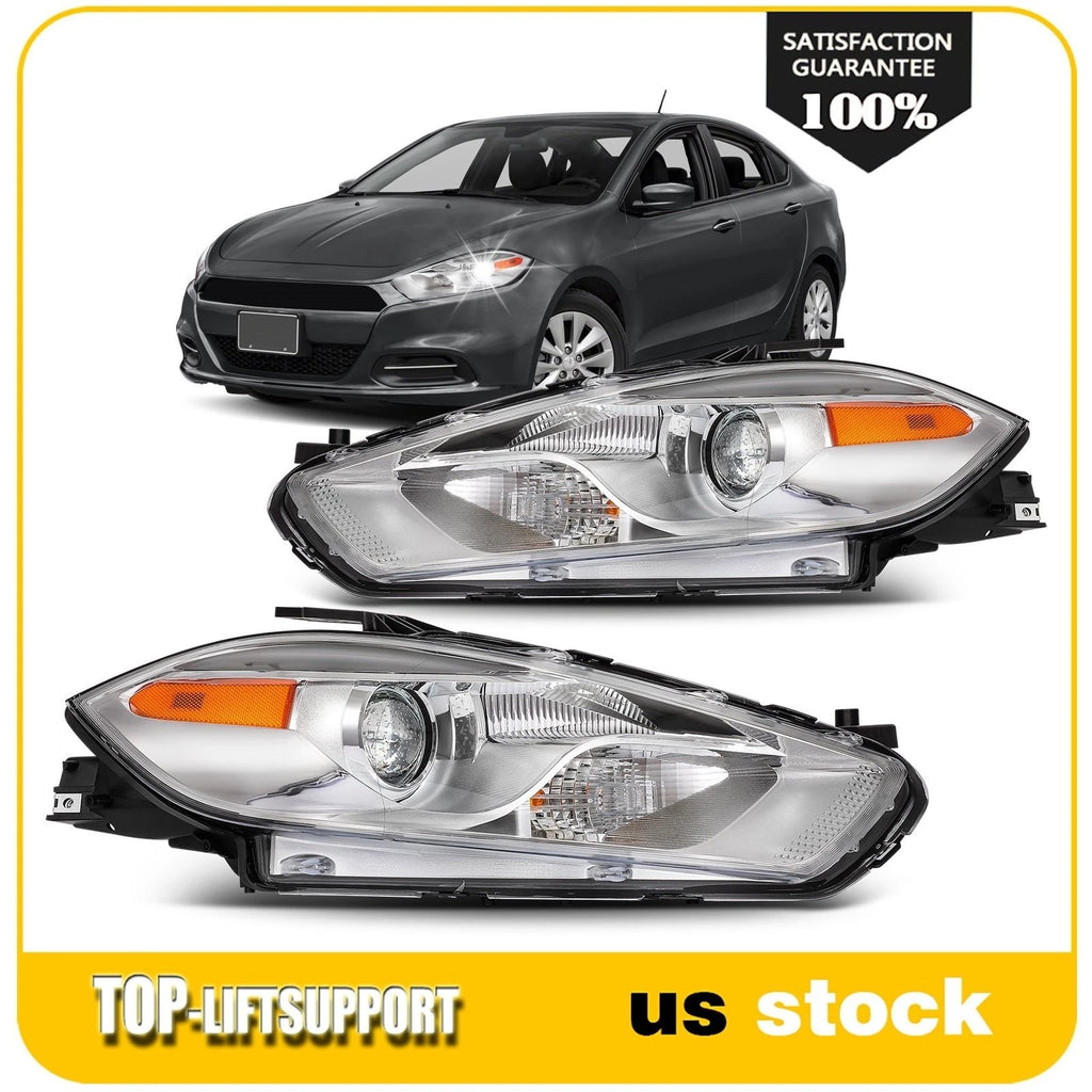 Pair Projector Headlights for Dodge Dart (2013–2016) Chrome