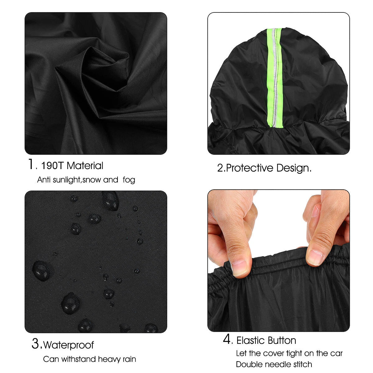 Universal Full Car Cover for Sedan (L-XXL) - Rain Resistant, UV & Dust Protection