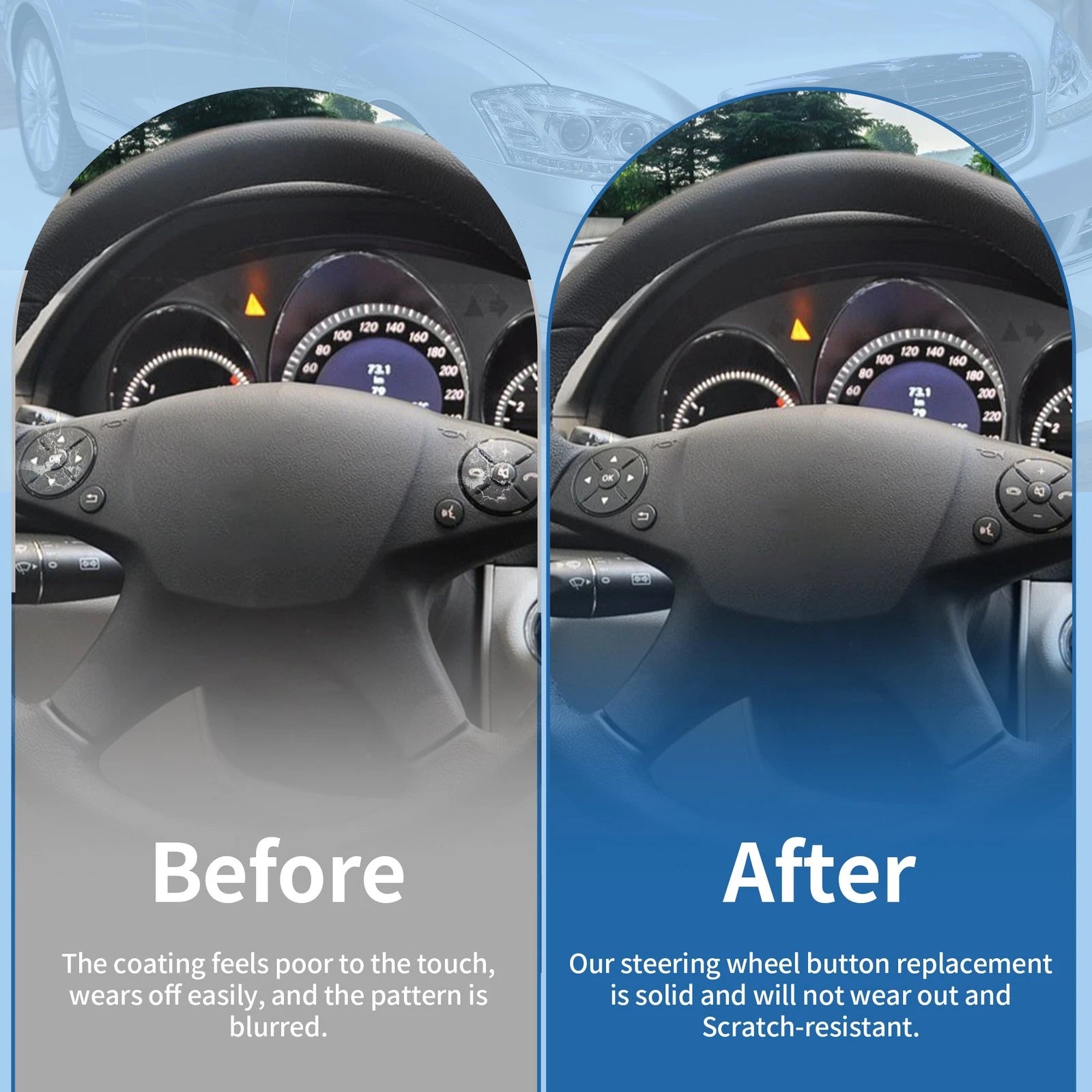 Steering Wheel Control Button Cover for Mercedes-Benz C-Class (2007–2010) Right Side