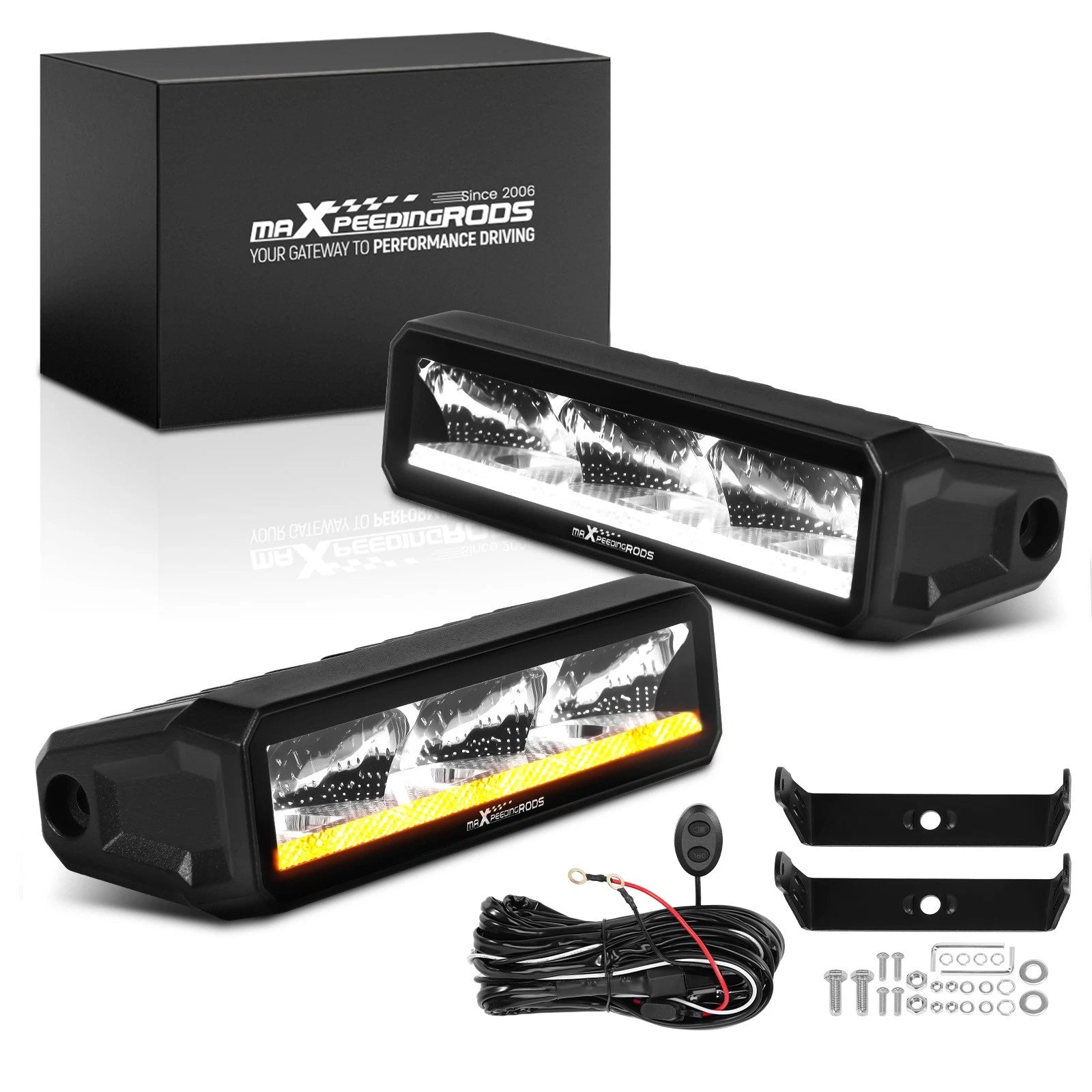 60W Off-Road LED Light Bar for Universal Vehicles (6 Inch, 6000LM)