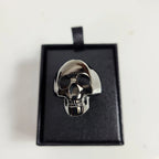 3D Skull Sculpted Ring for Harley-Davidson (Men's, Black Chrome)