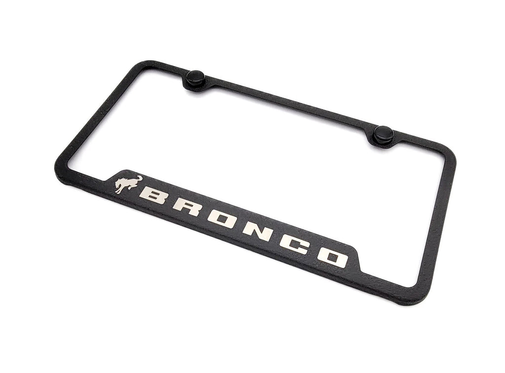 Notched License Plate Frame for Ford Bronco Script Logo (2021–2025)