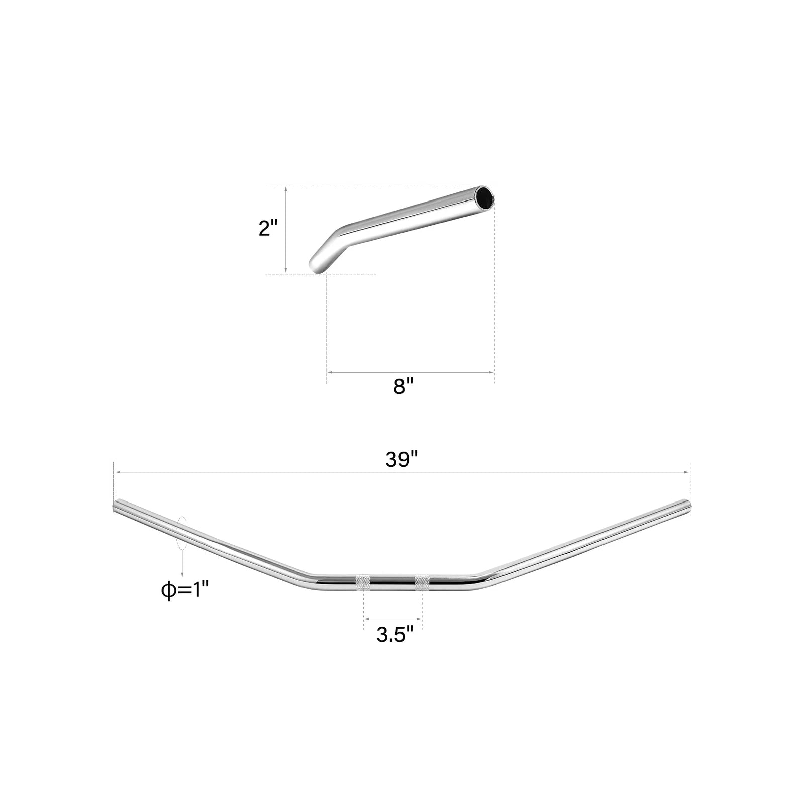 Chrome 1" Handlebar for Harley Sportster XL 883 1200 Softail Dyna (2004–2023)