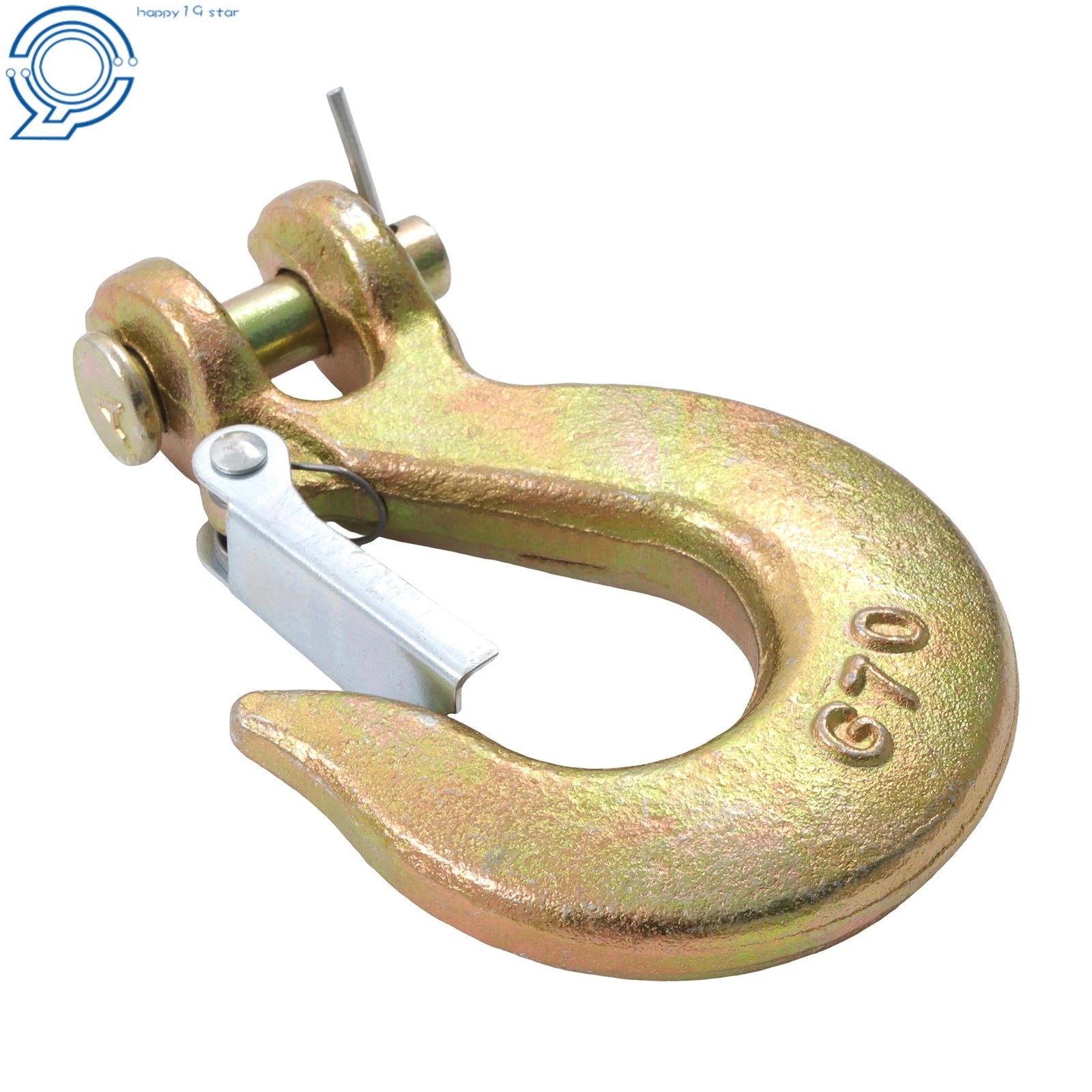 Set of 8 Heavy Duty Forged Steel Clevis Slip Hooks with Safety Latch