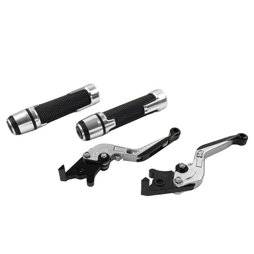 Silver Extendable Brake Clutch Levers Grip Set for Yamaha TMAX 500 530