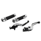 Silver Extendable Brake Clutch Levers Grip Set for Yamaha TMAX 500 530