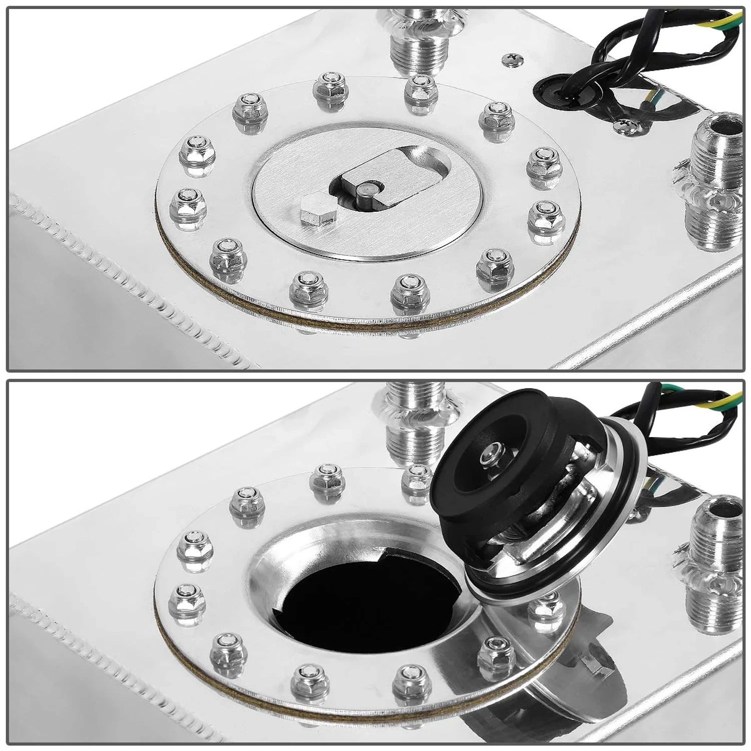 2.5 Gallon Aluminum Fuel Cell Tank + Level Sender for Race Applications