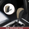 Gear Shift Knob Cover for Subaru Forester (2006–2012) Black Beige Faux Leather