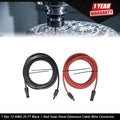 1 Pair 25 Feet Solar Panel 12AWG Extension Cable for Universal Use