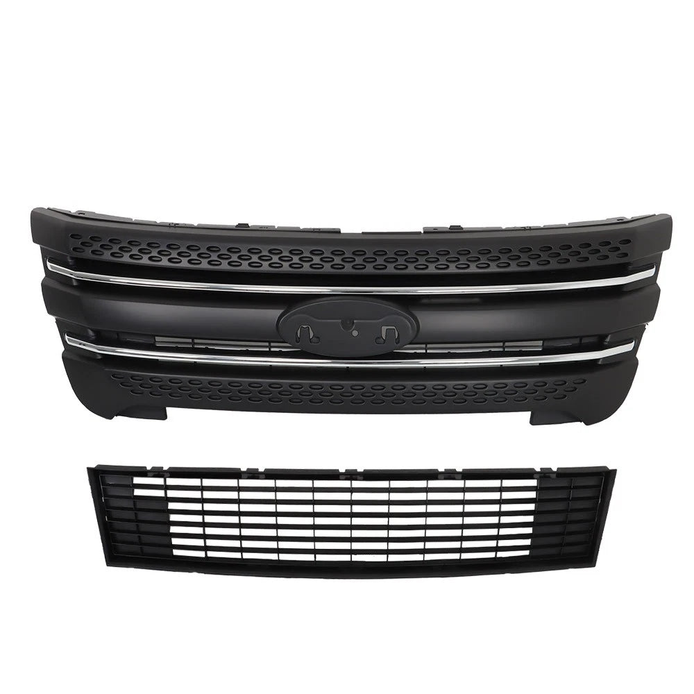 Chrome Front Upper & Lower Grille for Ford Explorer (2011-2015)