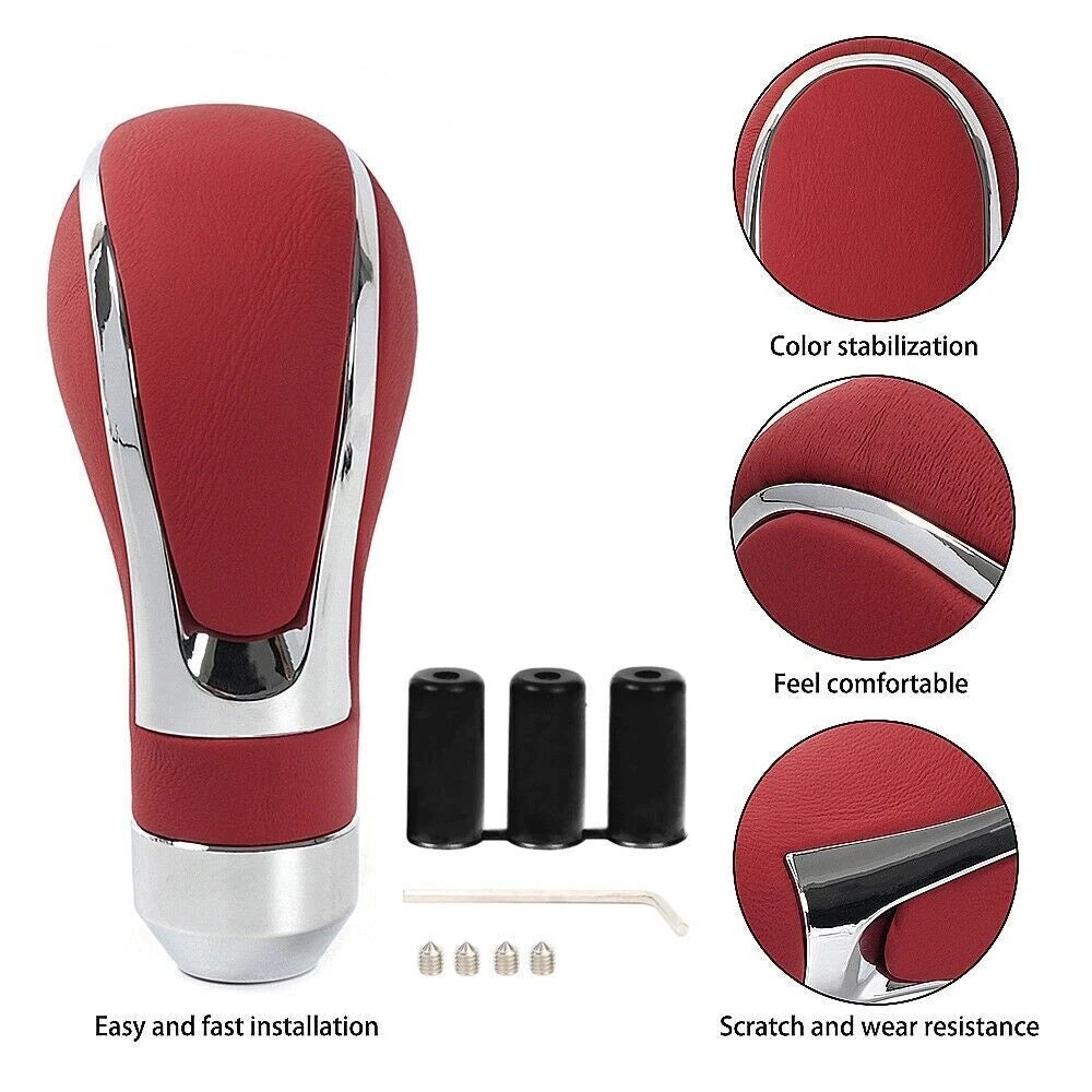Red Leather Automatic Shift Knob for Universal Vehicles