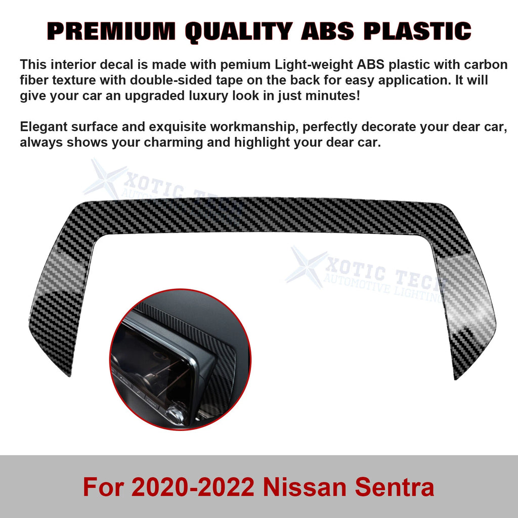 Carbon Fiber Dashboard GPS Navigation Cover for Nissan Sentra (2020-2025)