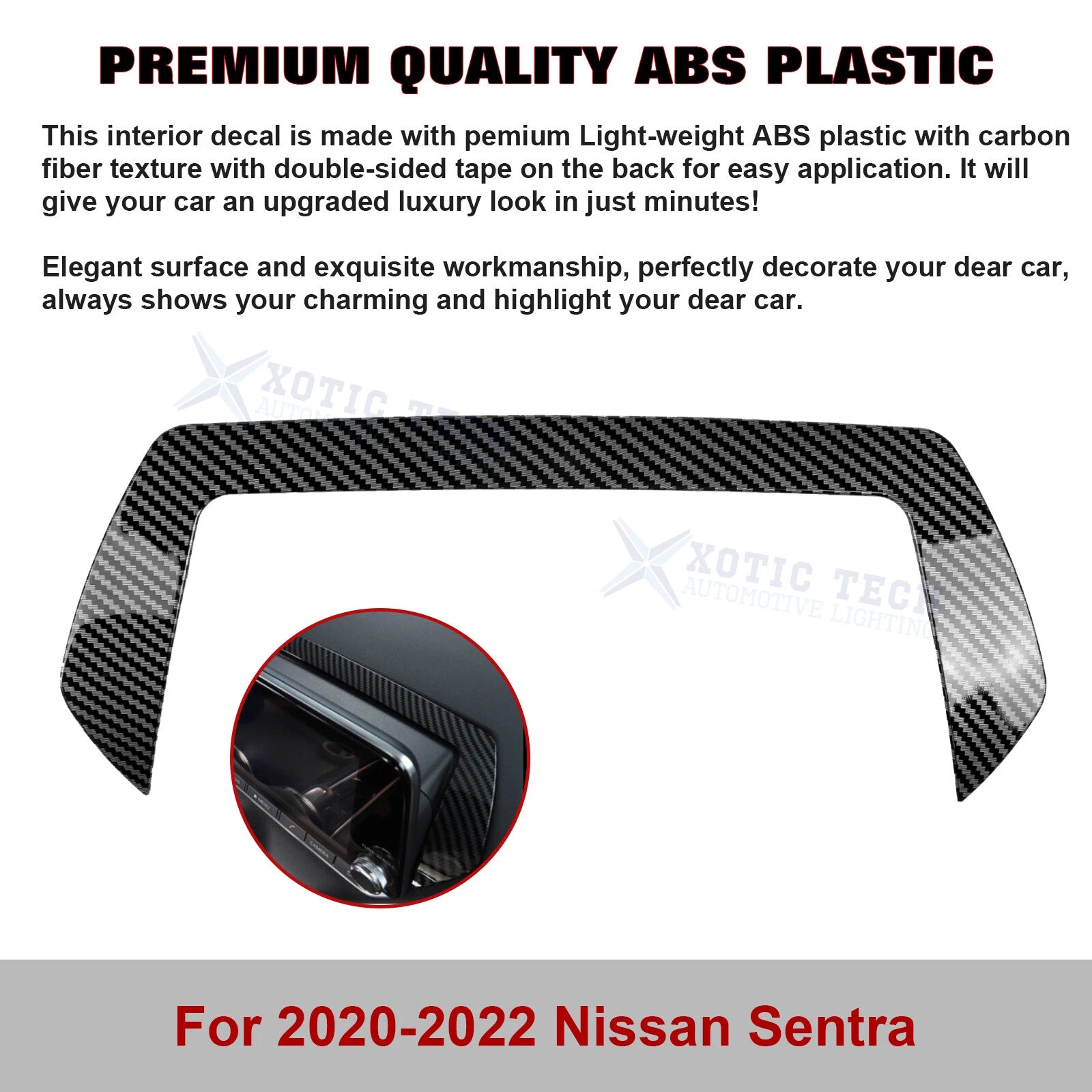 Carbon Fiber Dashboard GPS Navigation Cover for Nissan Sentra (2020-2025)